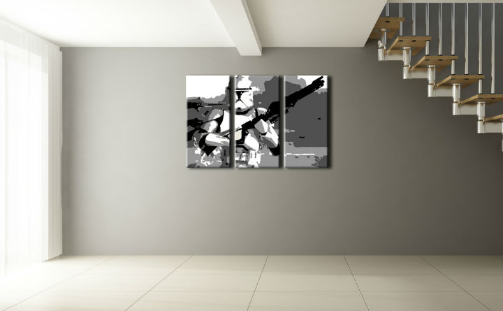 Ručno slikane slike na platnu Pop Art Star Wars 3-delne 