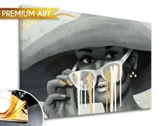 Slike na platnu - PREMIUM ART - Žena u šeširu Popust 30% 70X50 cm