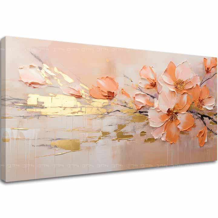 Strukturisana slika Zlatni dodir prirode - PREMIUM ART 40k80 cm