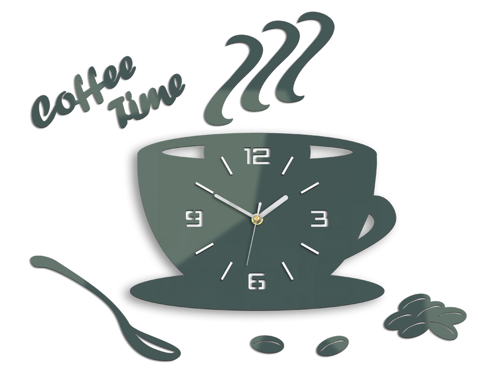 Zidni satovi COFFE TIME 3D GRAY gray